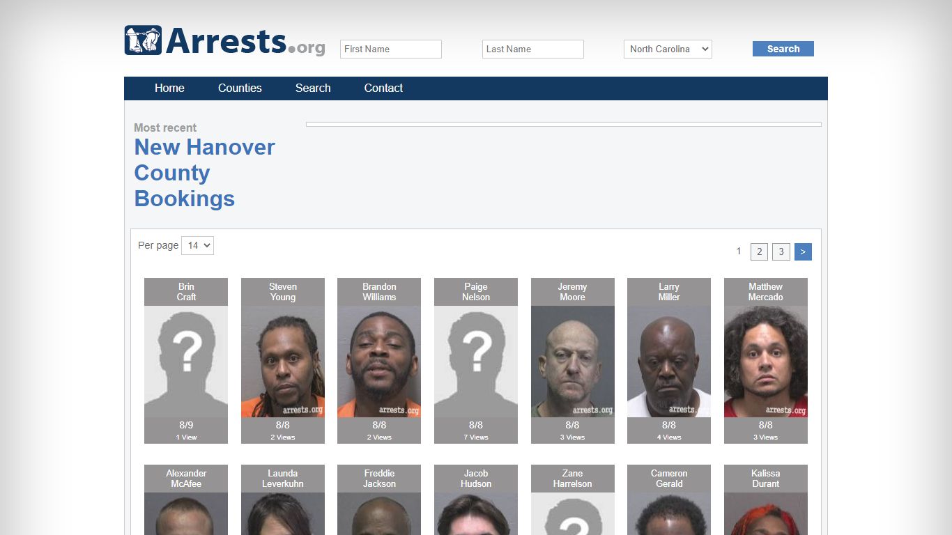 New Hanover County Arrests and Inmate Search